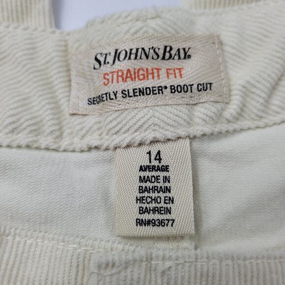 NWT St John's Bay Off-white Secretly Slender Bootcut Corduroy Jeans size 14 - Picture 10 of 16